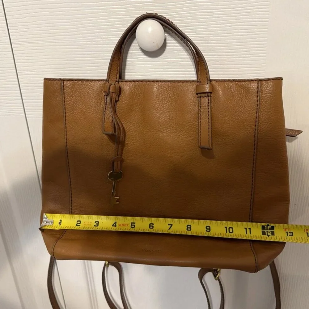 Fossil Camilla Brown Leather Convertible Adjustable Crossbody Purse Bag Backpack - Picture 9 of 11